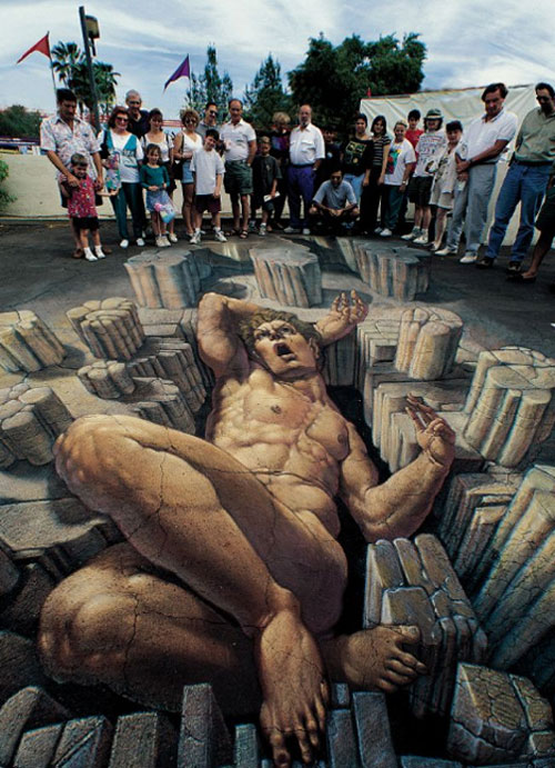 Julian Beever Uomo Statuario